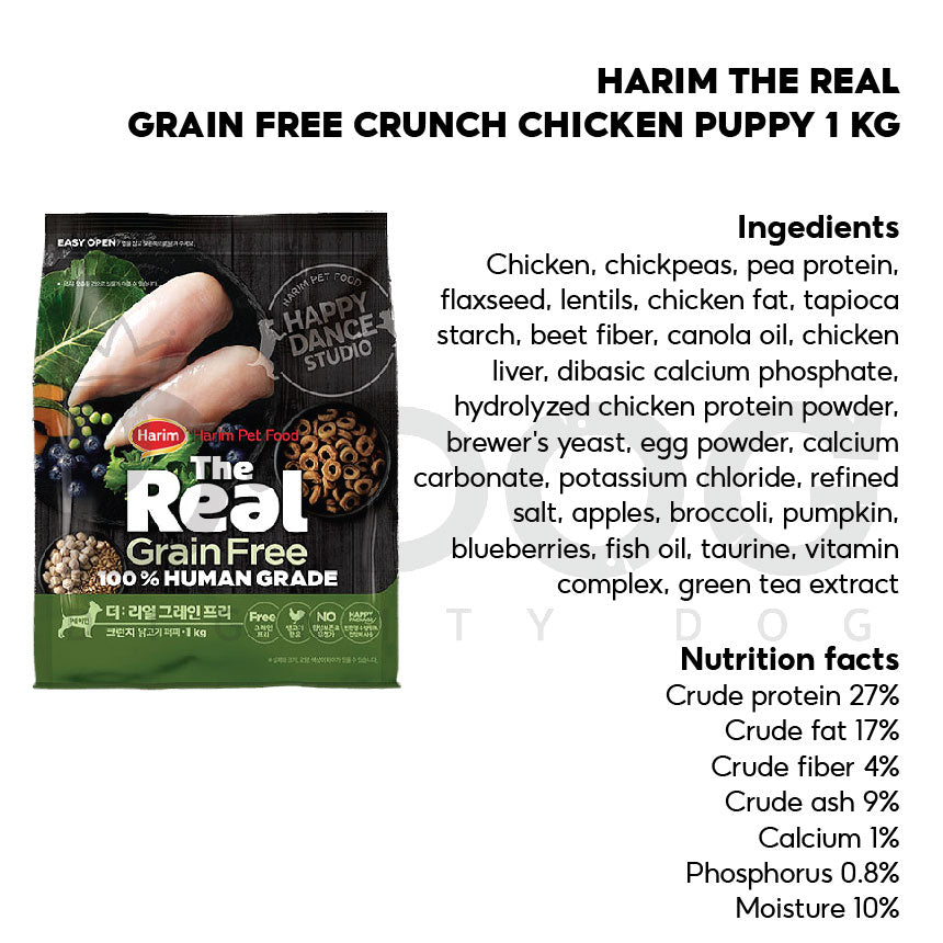 【 HARIM 】1 KG THE REAL CRUNCH GRAIN FREE DOG FOOD