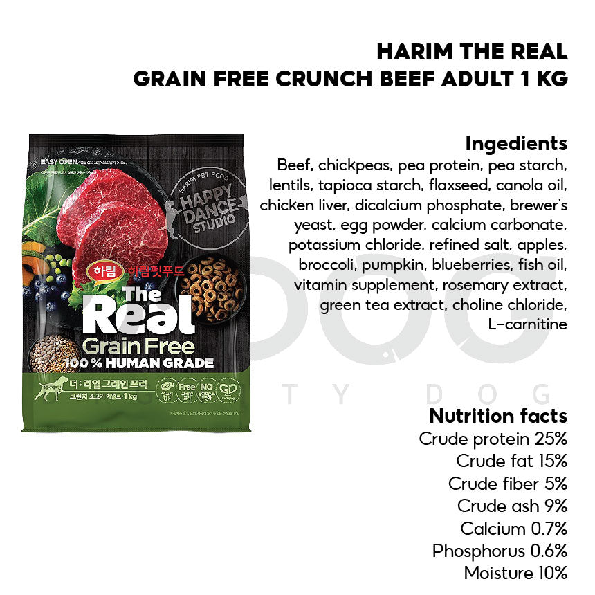 【 HARIM 】1 KG THE REAL CRUNCH GRAIN FREE DOG FOOD