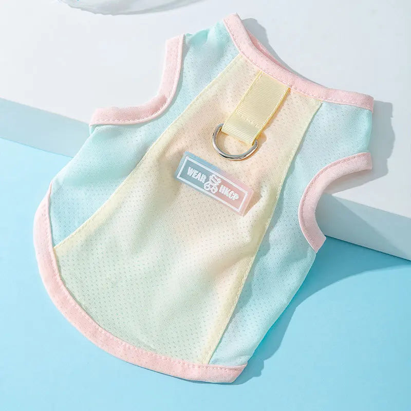 Thin Summer Dog Cooling Vest Pet Dog T Shirt Fashion Dog Sunscreen Pet Dog Clothes with Buckle Breathable Mesh Puppy Costumes