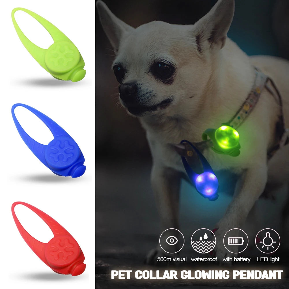 LED Pet Safety Necklace Glowing Pendant for Night Walks