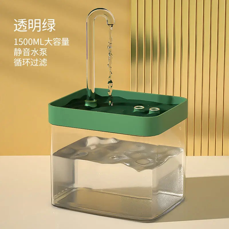 Pet Water Fountain Automatic Circulating Water Dispenser for Dogs & Cats (1.5L Ultra-Quiet Pump)