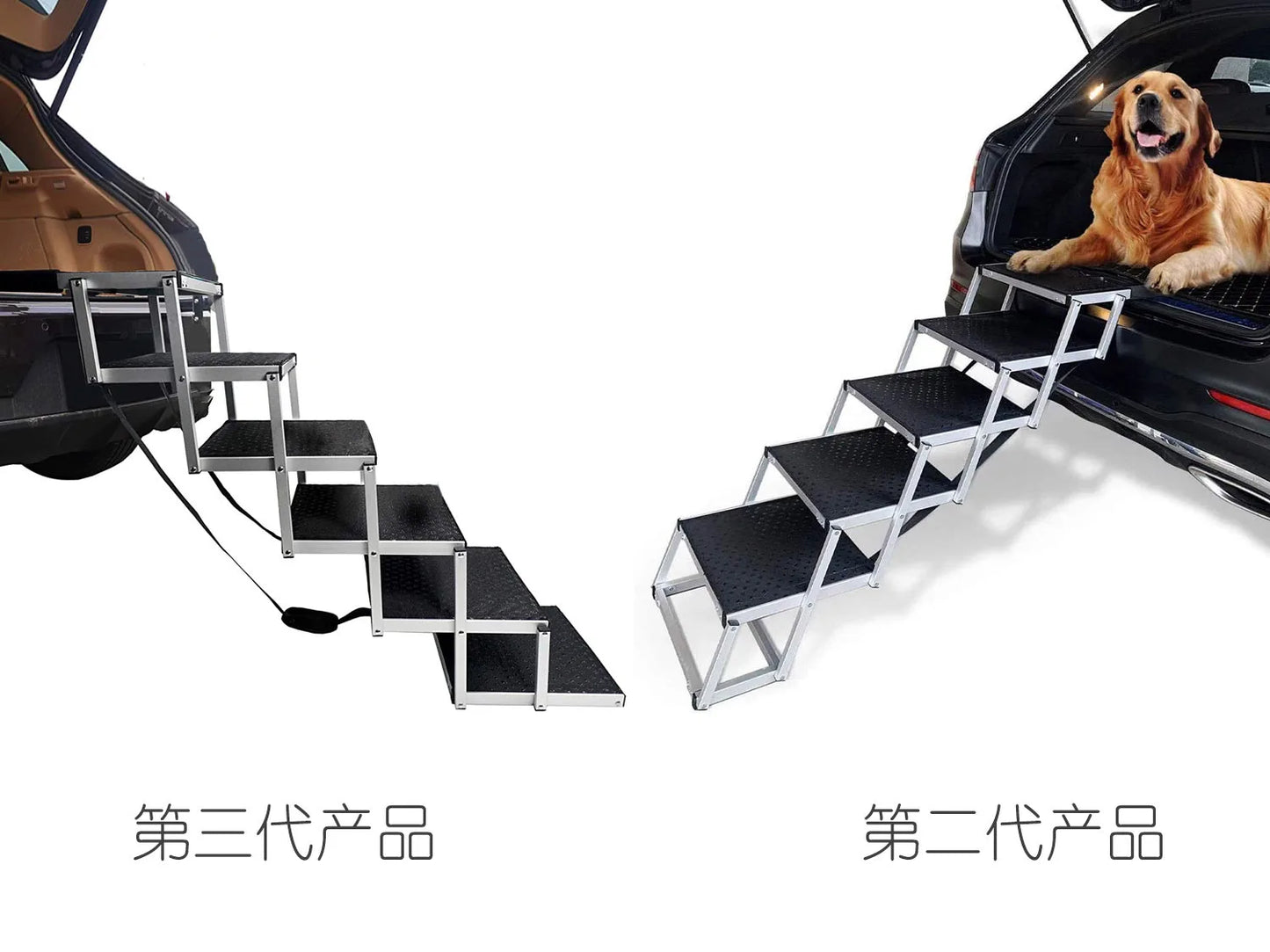 Aluminum Car Pet Ladder Outdoor Folding Dog Ladder Aluminum Pet Ladder SUV Car Steps