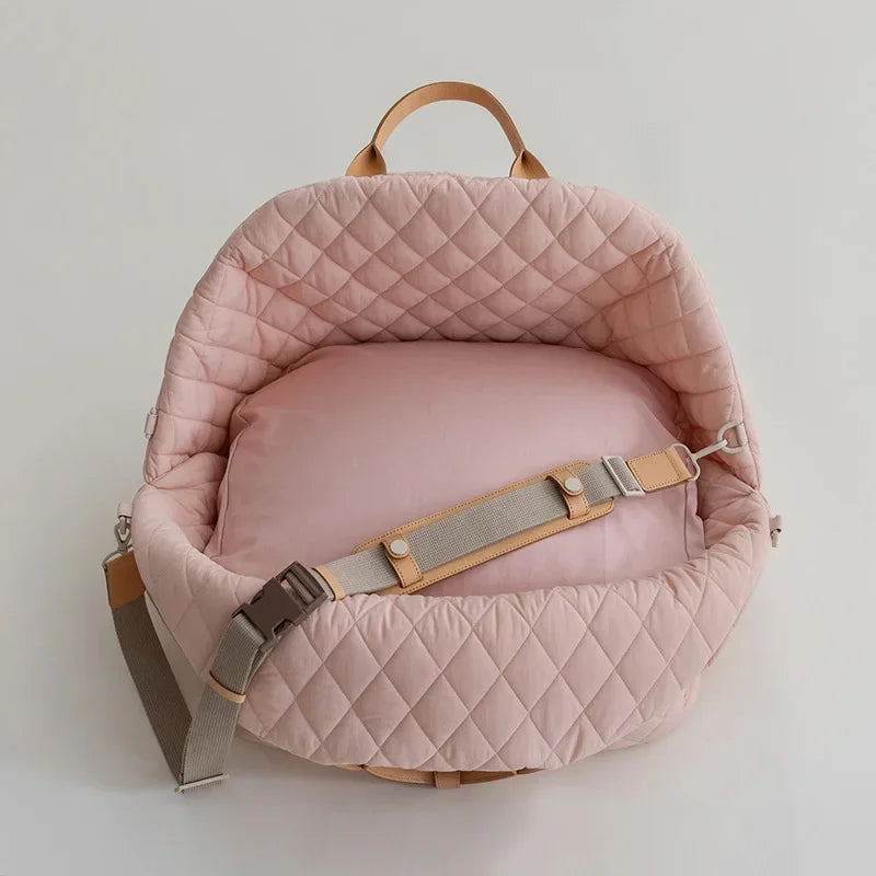 Luxury Dog Carrier Handbag Portable Pet Car Seat & Travel Bed
