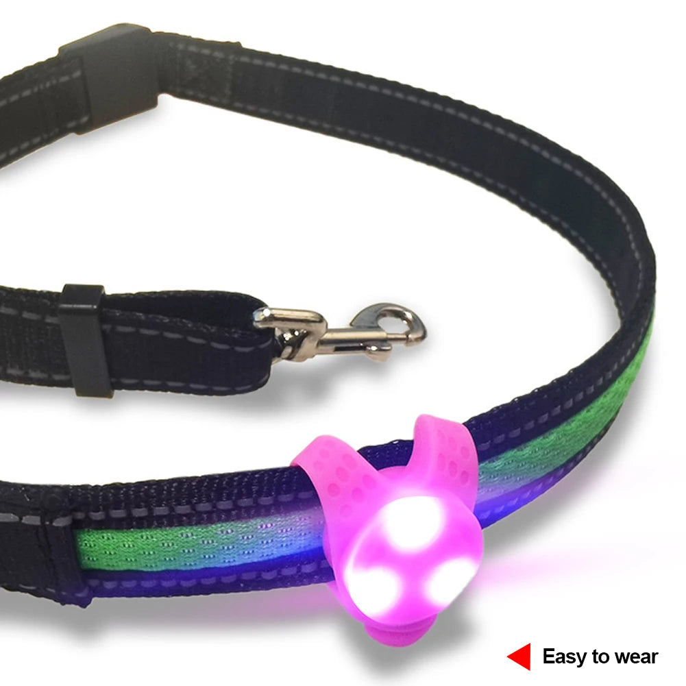 LED Pet Safety Necklace Glowing Pendant for Night Walks