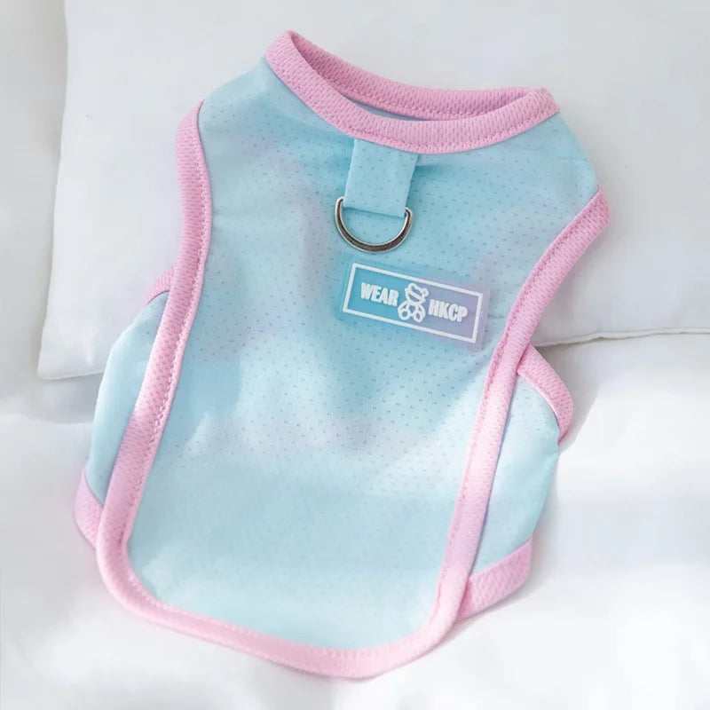 Thin Summer Dog Cooling Vest Pet Dog T Shirt Fashion Dog Sunscreen Pet Dog Clothes with Buckle Breathable Mesh Puppy Costumes