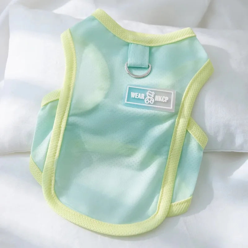 Thin Summer Dog Cooling Vest Pet Dog T Shirt Fashion Dog Sunscreen Pet Dog Clothes with Buckle Breathable Mesh Puppy Costumes