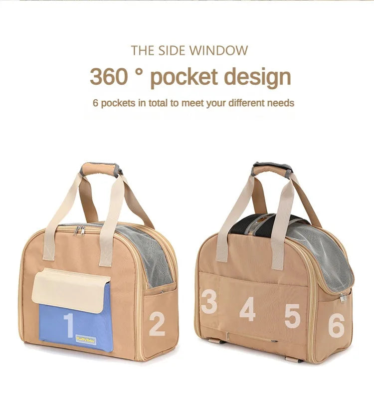 Multifunctional Pet Bag Cats and Dogs Comfortable Breathable Shoulder Bag Pet Carrier Dog Backpack Puppy Handbag Weight<4KG