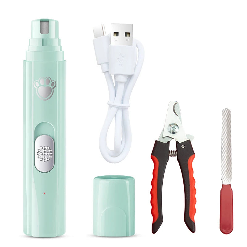 Electric Dog & Cat Nail Grinder - USB Rechargeable Silent Trimmer