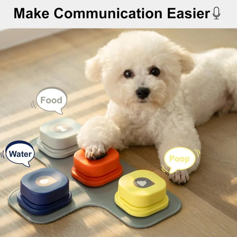 Dog Talking Button Set Pet Communication Training Toy (Includes Pad & Stickers)