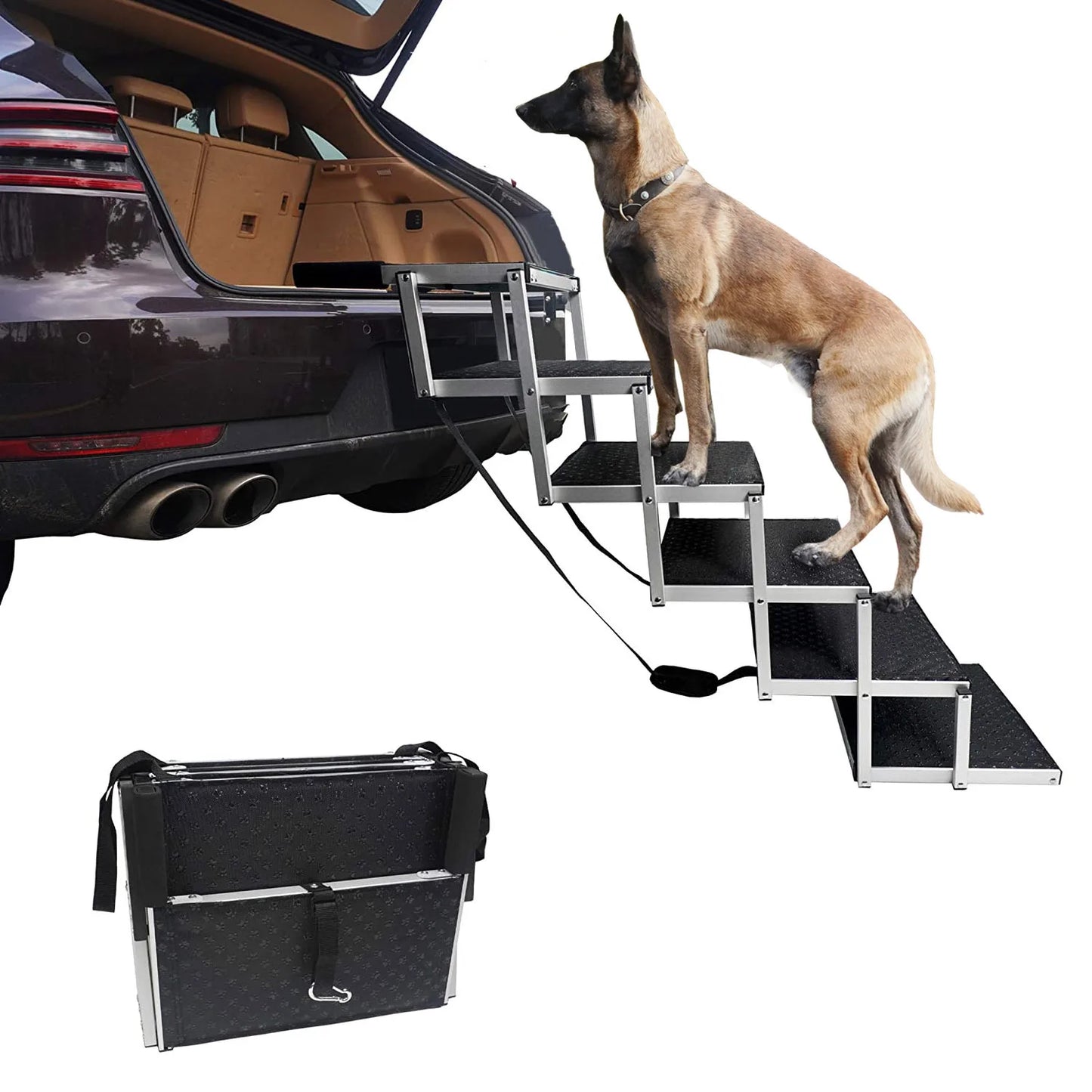 Aluminum Car Pet Ladder Outdoor Folding Dog Ladder Aluminum Pet Ladder SUV Car Steps