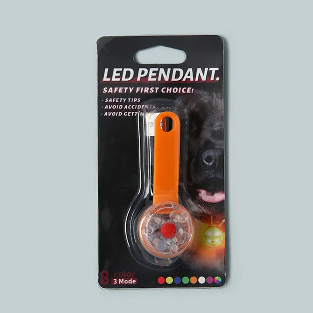 Dogs Collars Anti Loss Pendant Waterproof Safety LED Flashing Light USB Rechargeable Night Safety Luminous Light Pendant For Pet