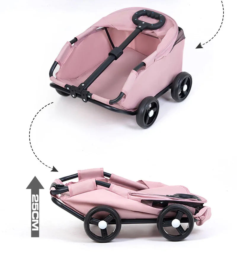 Small pet stroller for dogs, cats, teddy bears, baby strollers, outdoor activities, lightweight and foldable