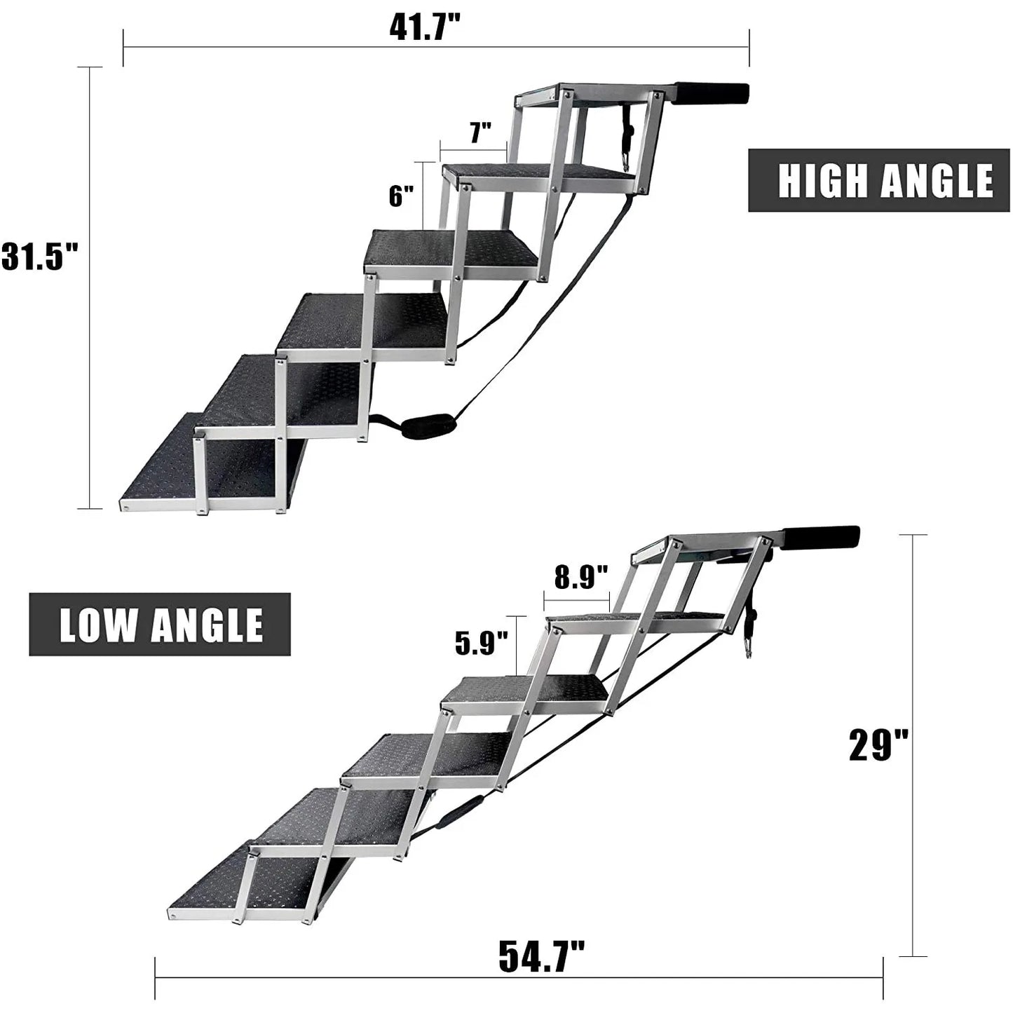 Aluminum Car Pet Ladder Outdoor Folding Dog Ladder Aluminum Pet Ladder SUV Car Steps