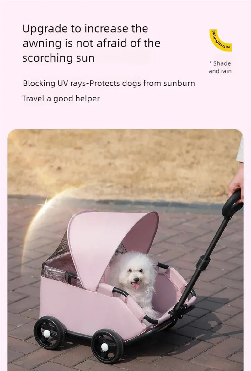Small pet stroller for dogs, cats, teddy bears, baby strollers, outdoor activities, lightweight and foldable