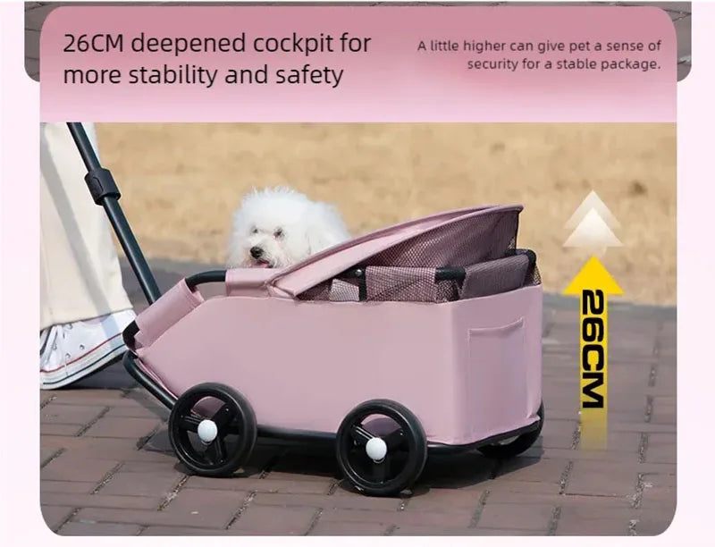 Small pet stroller for dogs, cats, teddy bears, baby strollers, outdoor activities, lightweight and foldable