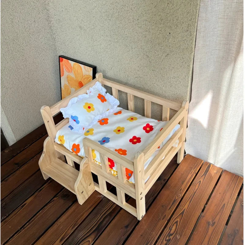 Royal Wood Pet Throne