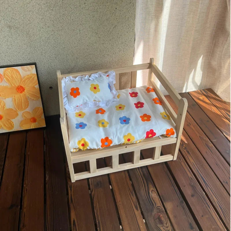 Royal Wood Pet Throne