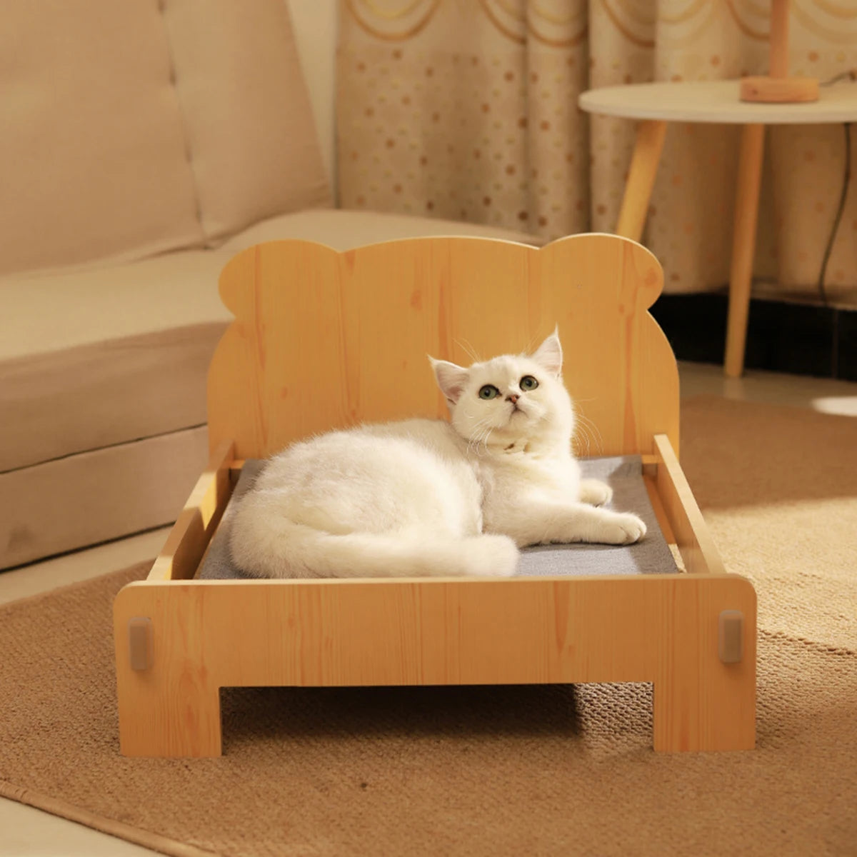 Cozy Wooden Cat Bunk Bed