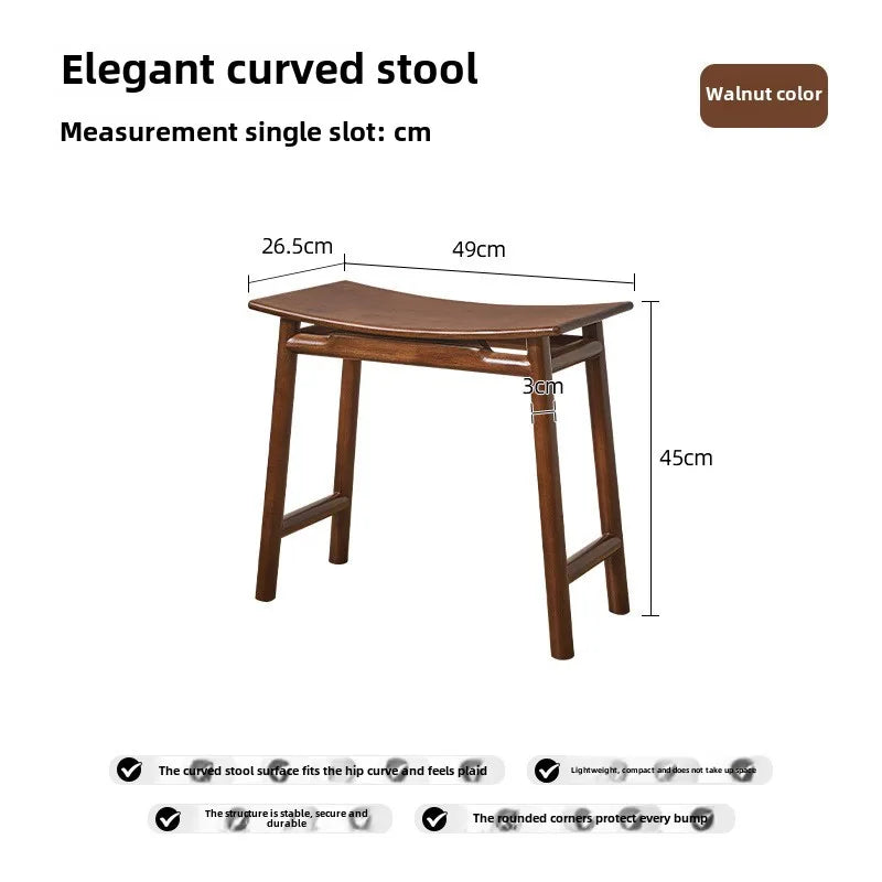 Cozy Wooden Dressing Stool