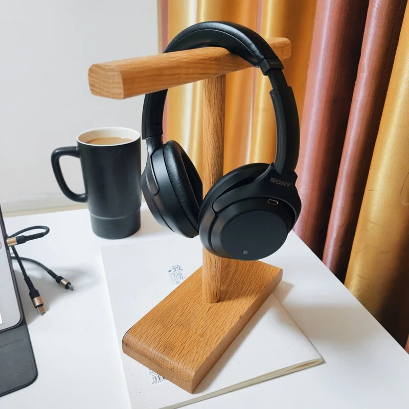 Wooden Headphone Stand Organizer