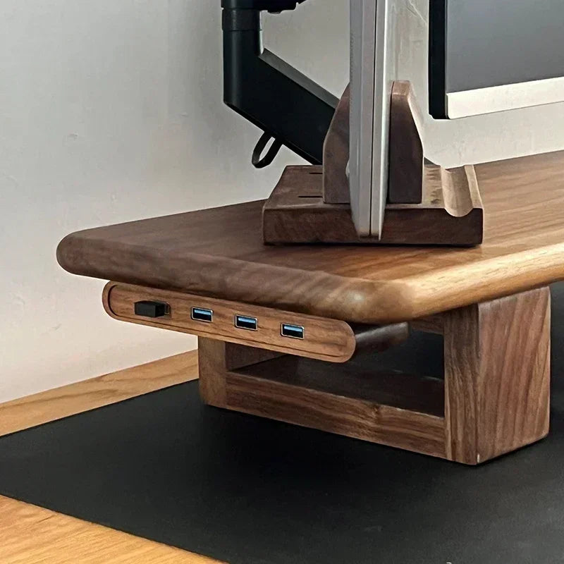 Black Walnut USB Hub Stand