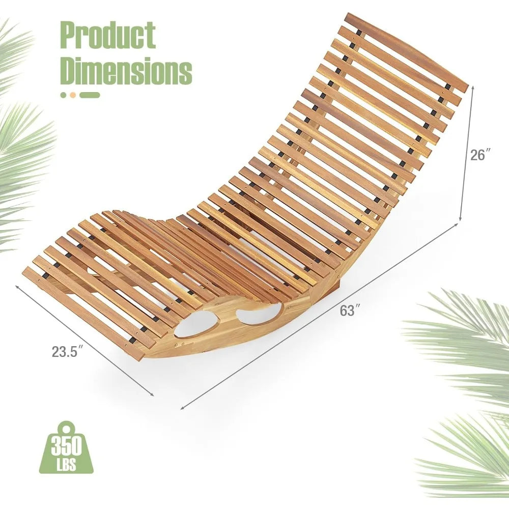 Relaxing Wooden Rocking Lounger