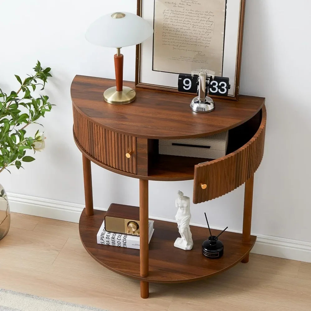 Chic Half Moon Console Table