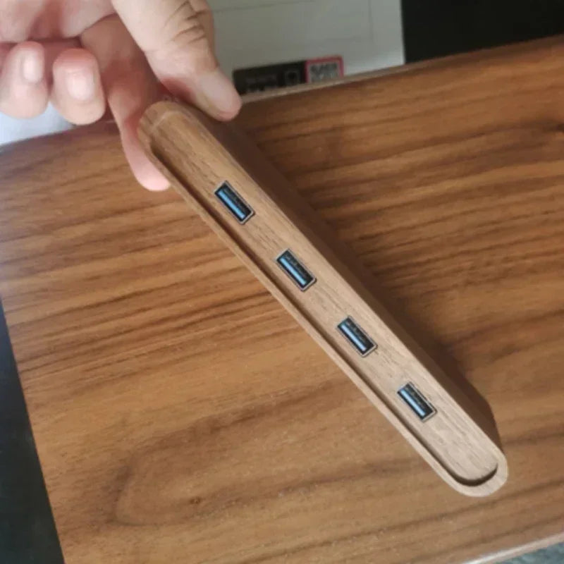 Black Walnut USB Hub Stand