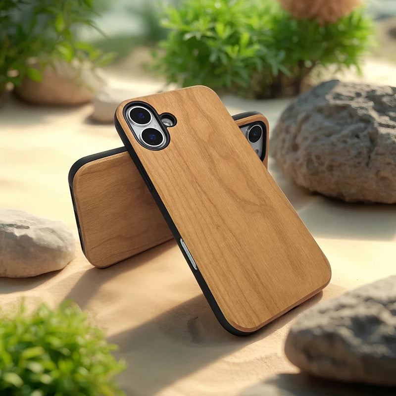 Chic Cherry Wood Phone Case