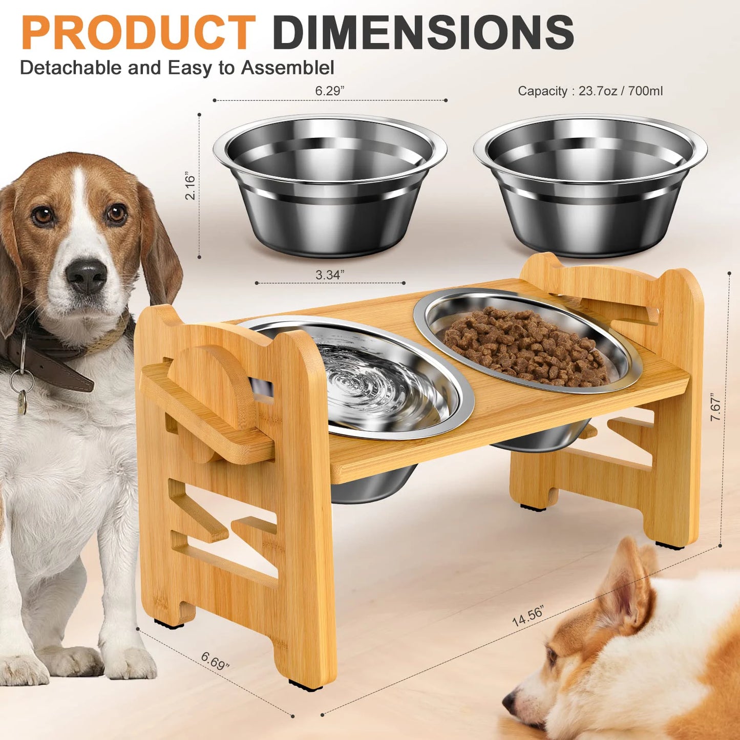 Bamboo Pet Feeding Station