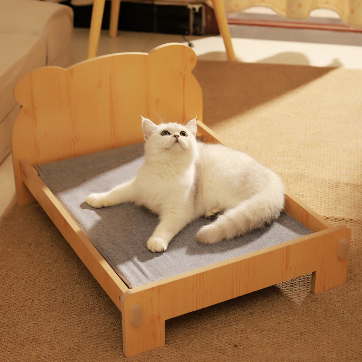 Cozy Wooden Cat Bunk Bed