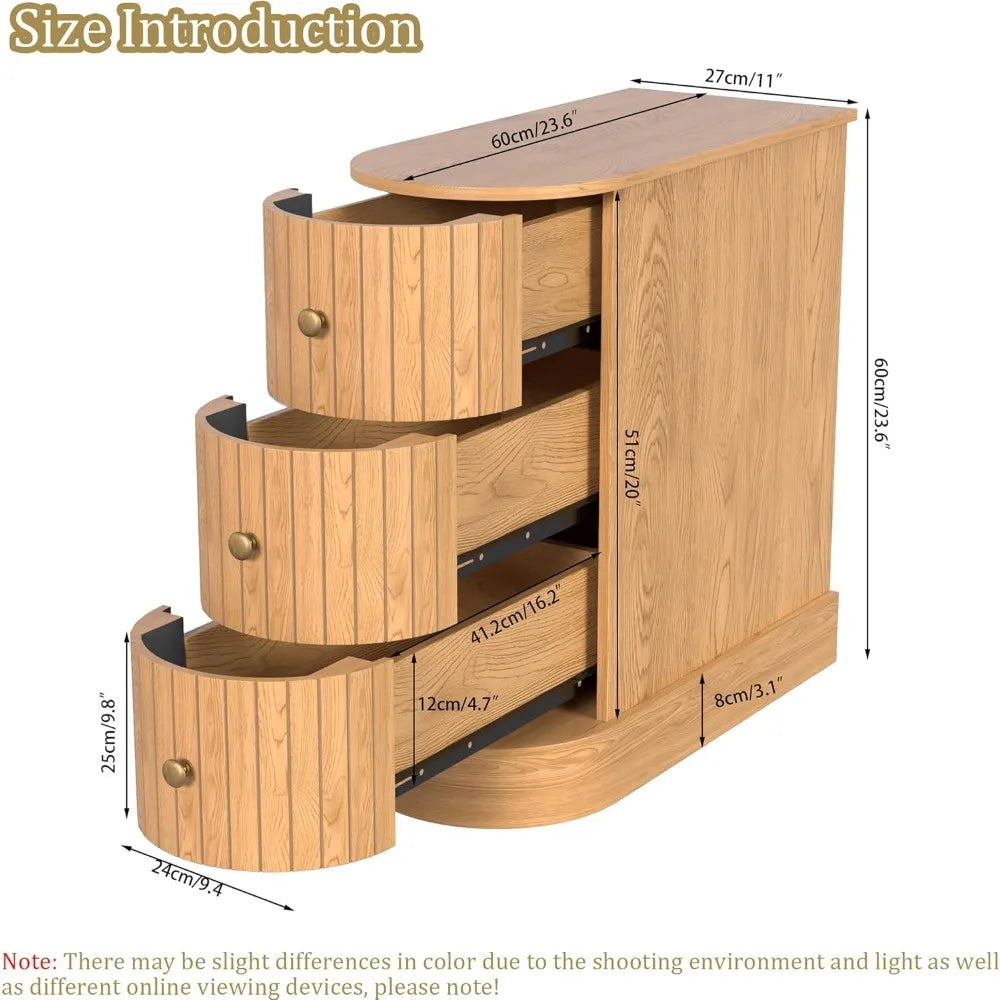 Chic Slim Side Table with Drawers