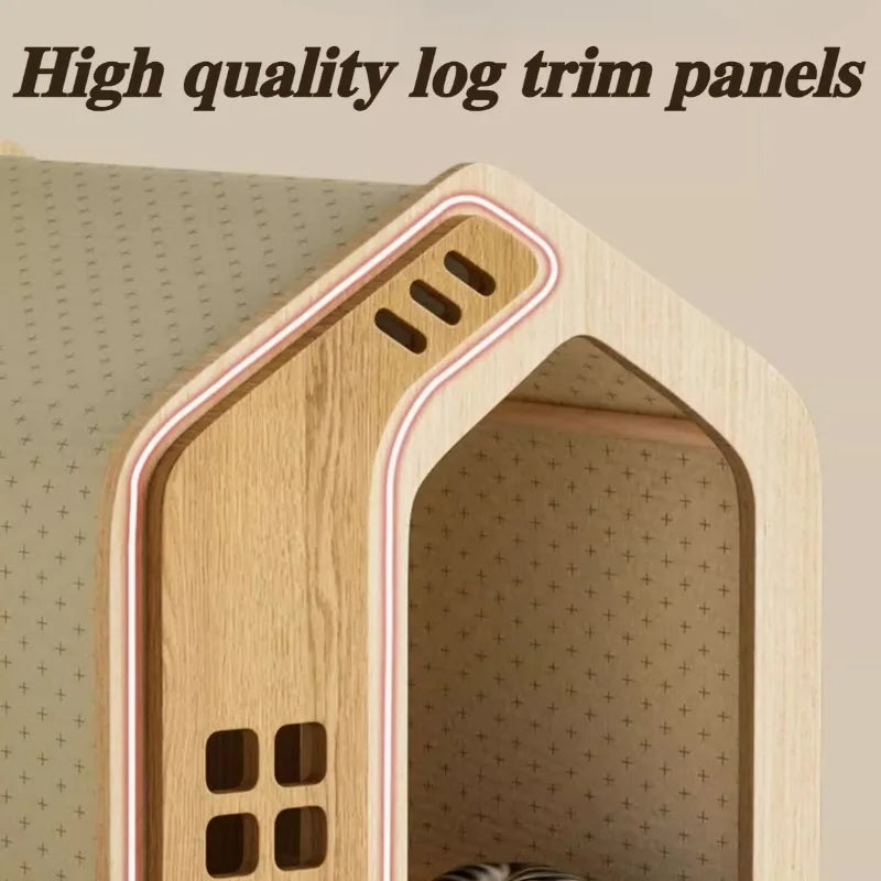 Cozy Wooden Cat Hideaway