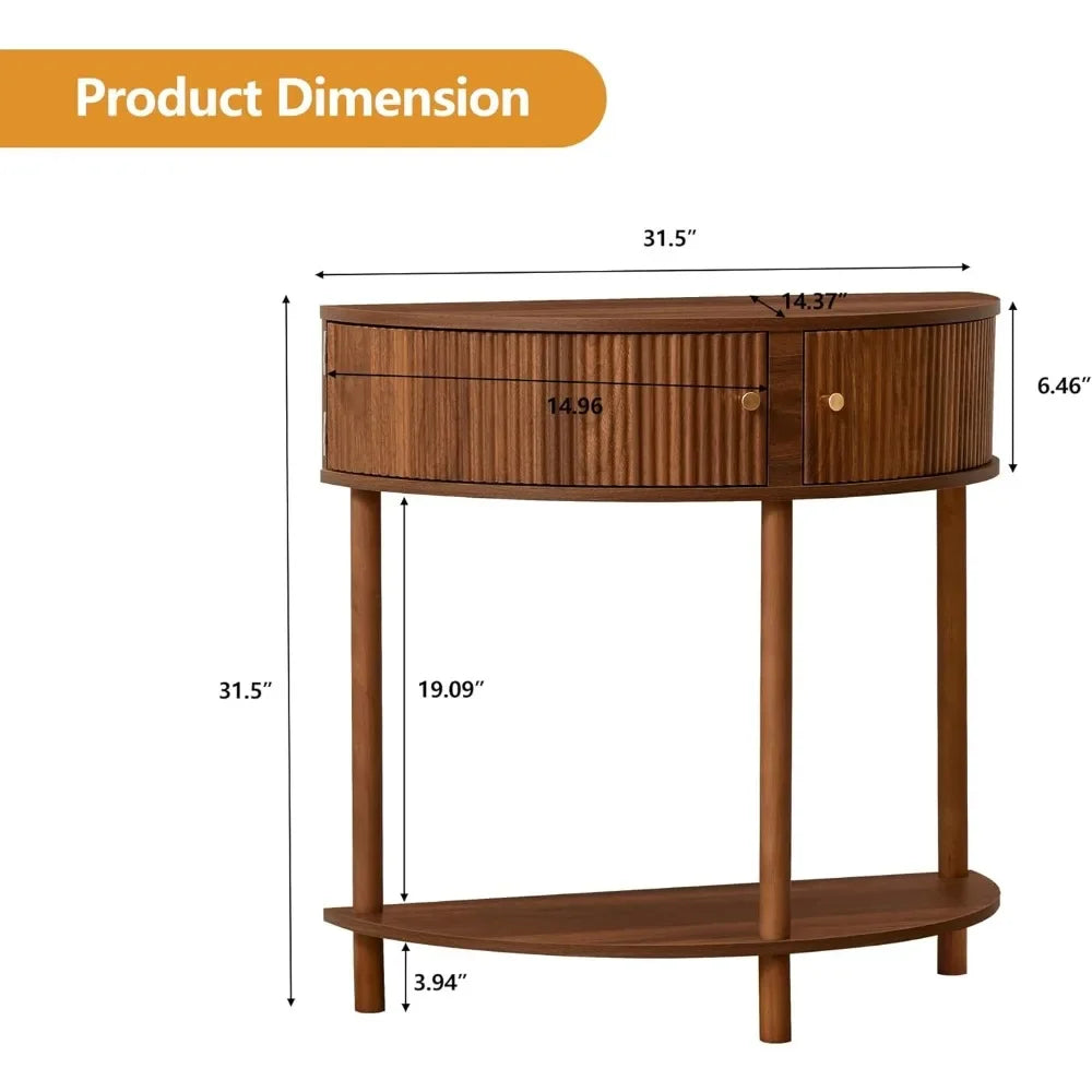 Chic Half Moon Console Table