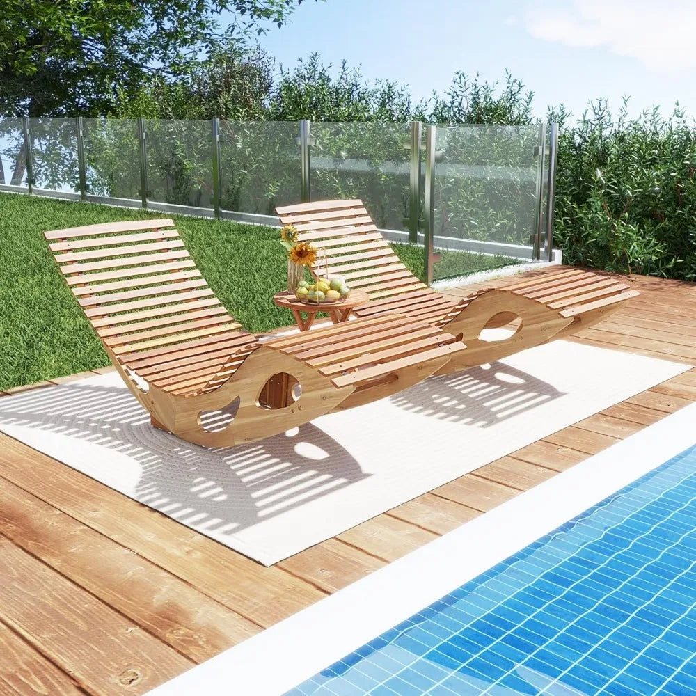 Relaxing Wooden Rocking Lounger