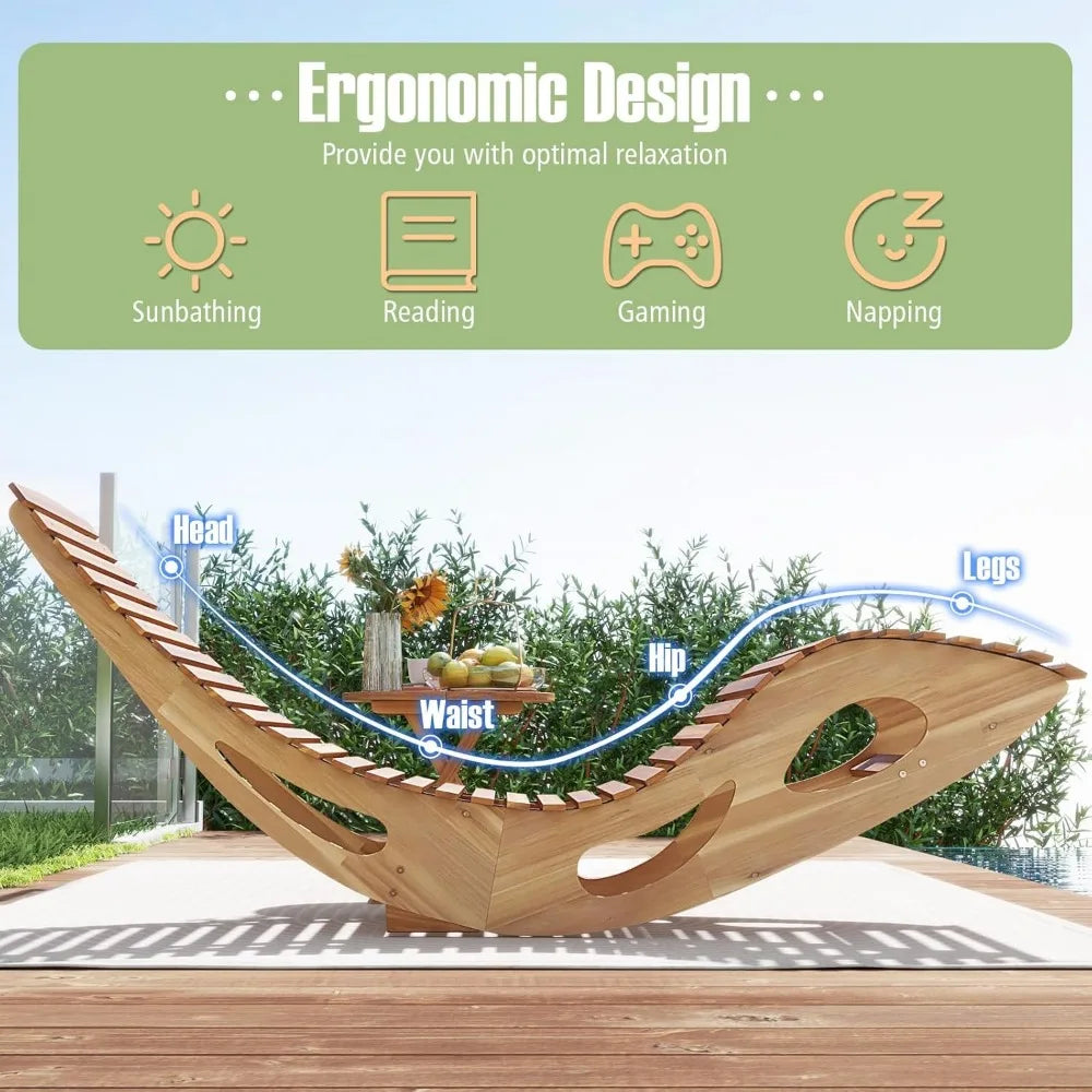 Relaxing Wooden Rocking Lounger