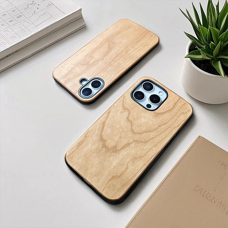 Chic Cherry Wood Phone Case