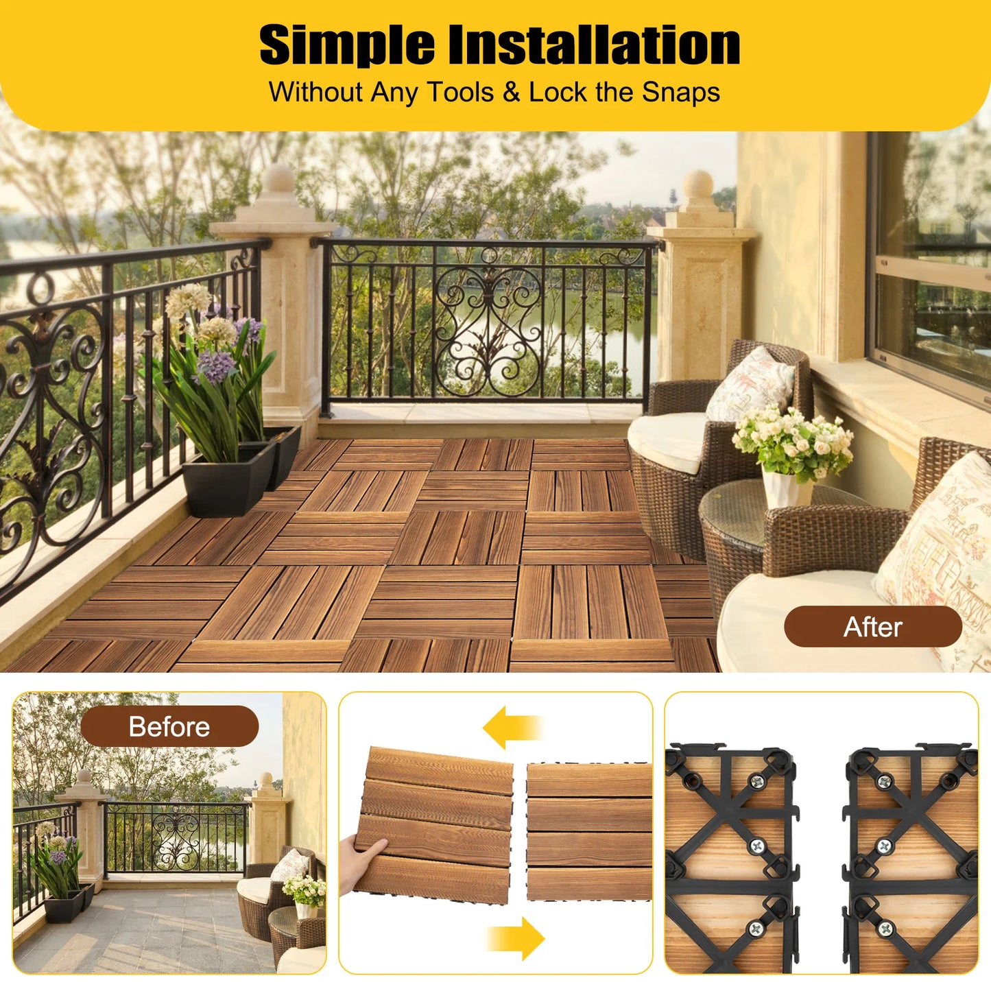 Easy-Peasy Wood Deck Tiles