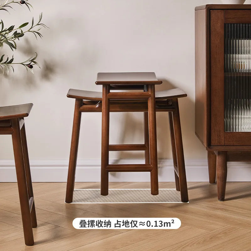 Cozy Wooden Dressing Stool