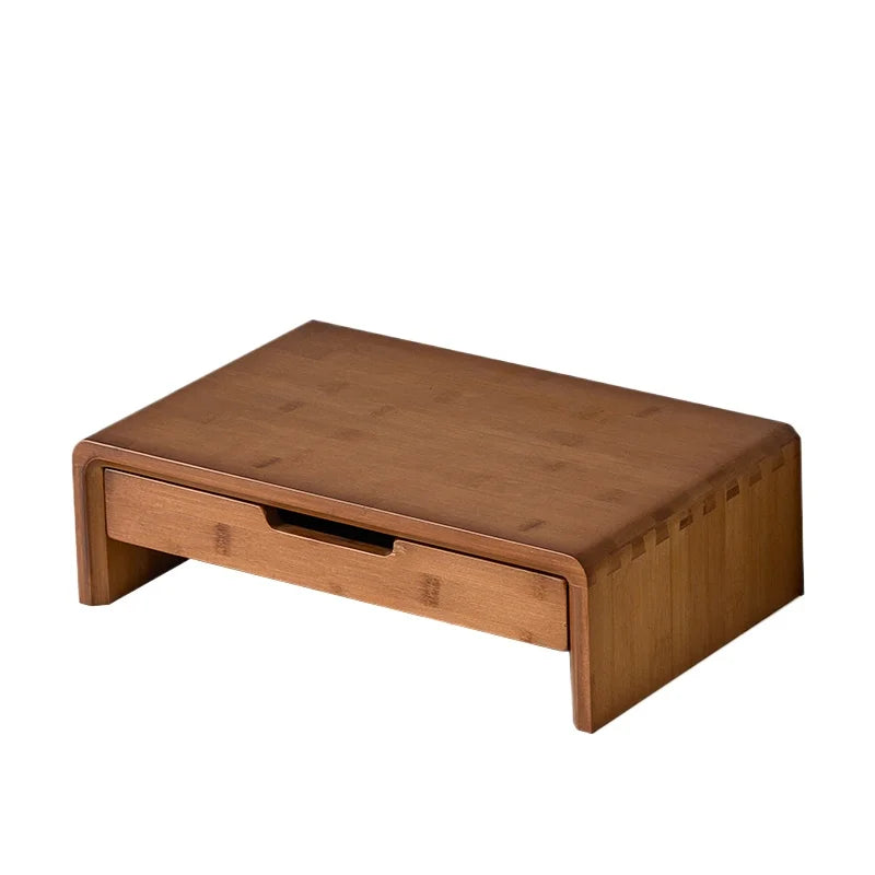 Bamboo Monitor Stand Organizer