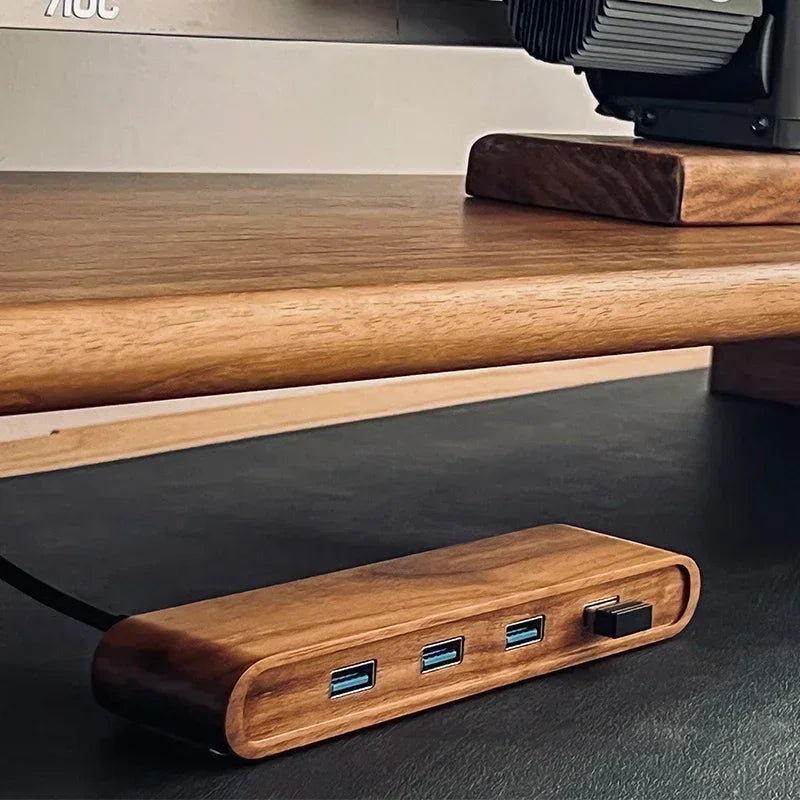 Black Walnut USB Hub Stand