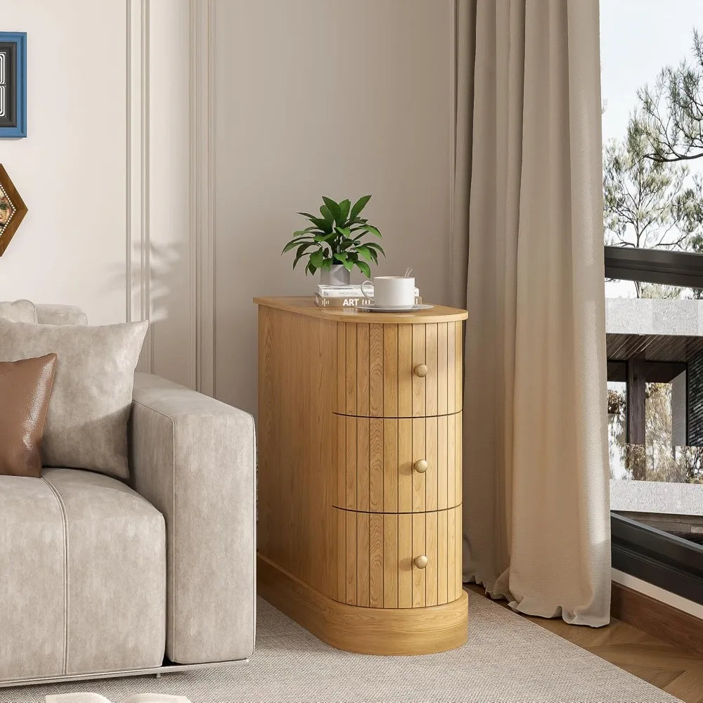 Chic Slim Side Table with Drawers