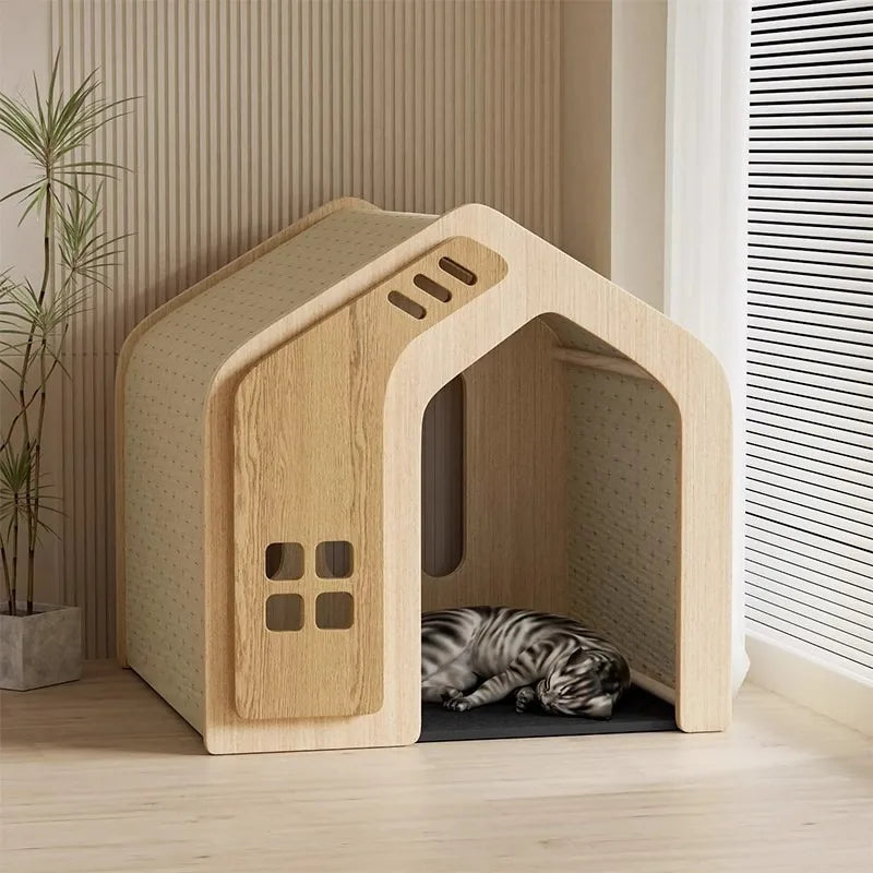 Cozy Wooden Cat Hideaway