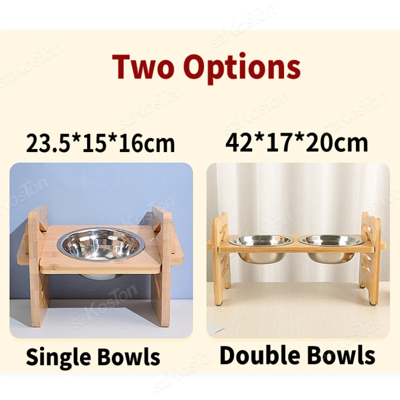 Bamboo Pet Feeding Station