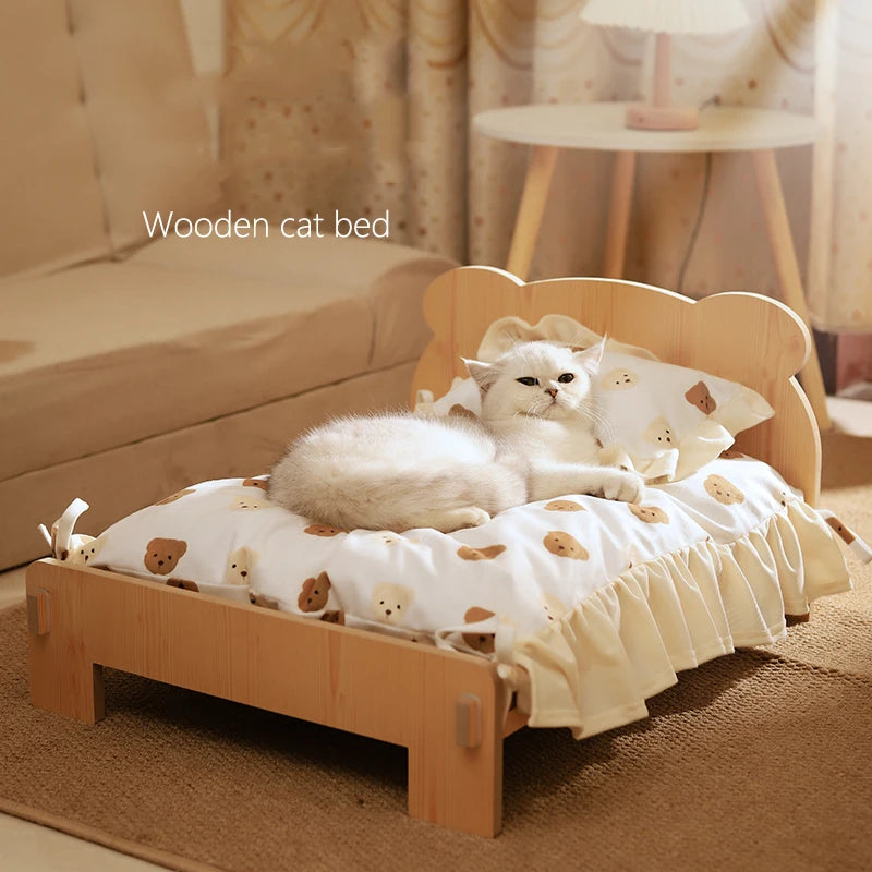 Cozy Wooden Cat Bunk Bed