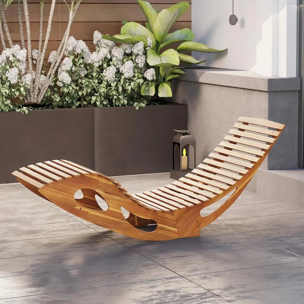 Relaxing Wooden Rocking Lounger