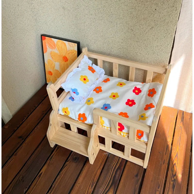 Royal Wood Pet Throne