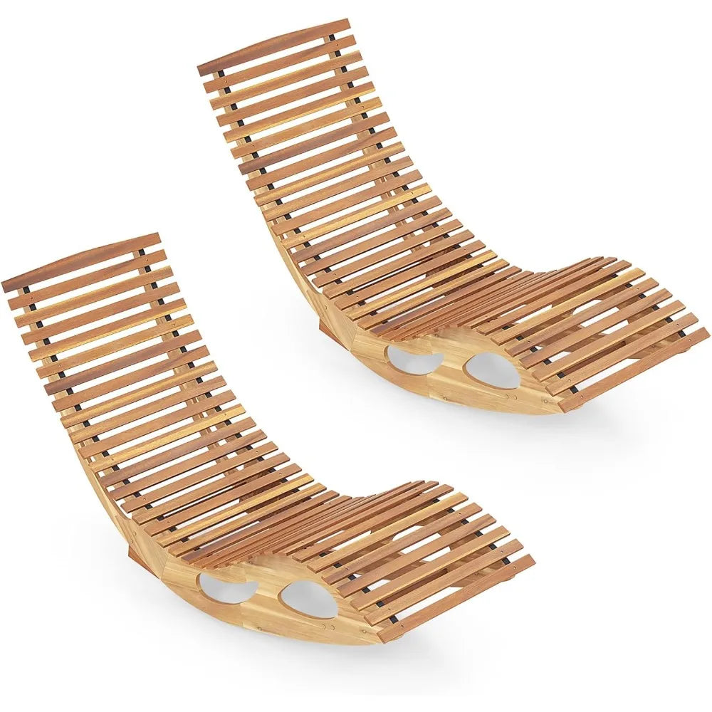 Relaxing Wooden Rocking Lounger