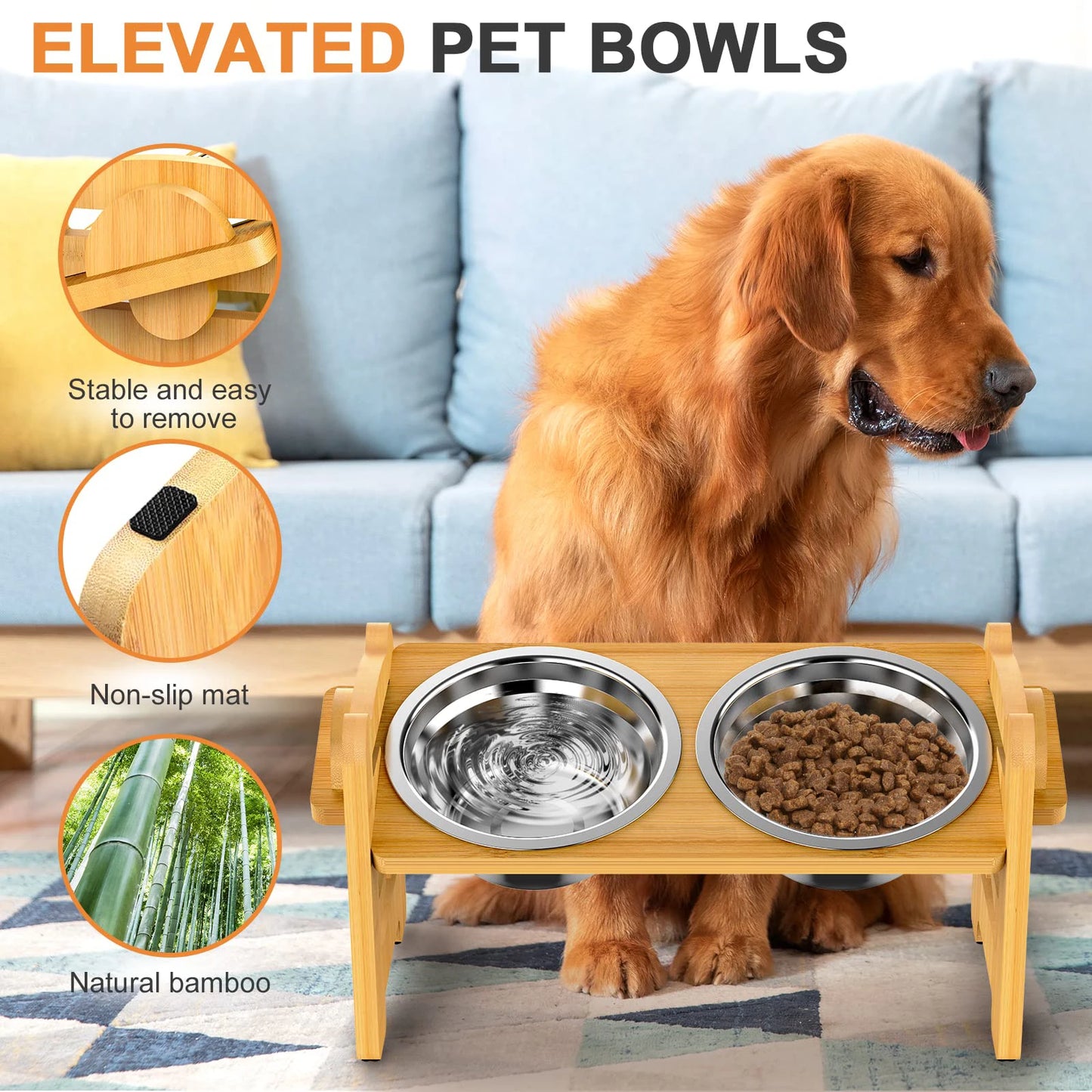 Bamboo Pet Feeding Station