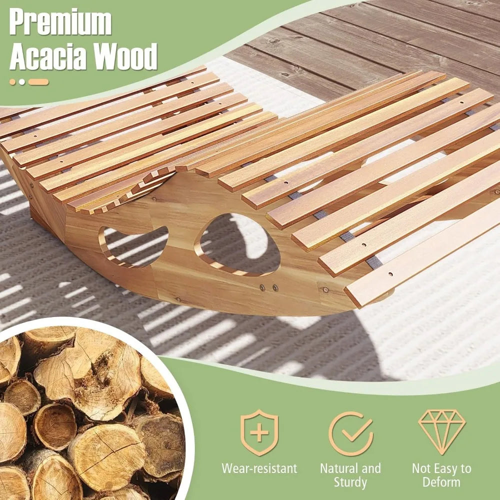Relaxing Wooden Rocking Lounger